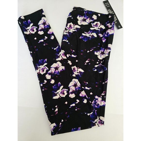 YOGA Plus Size Womens Luscious Purple Posies Leggings Depot Women Ultra Soft - Picture 8 of 8